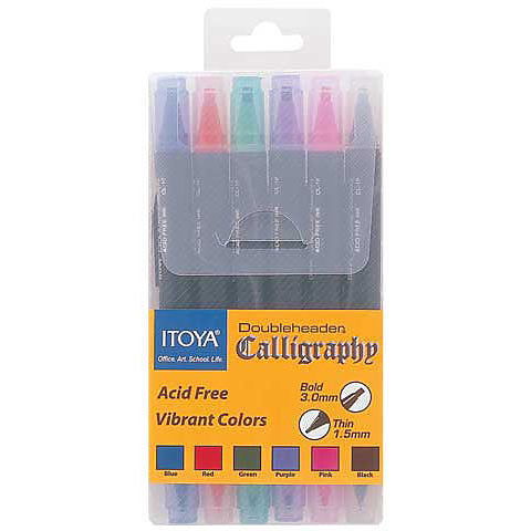 Itoya Doubleheader Calligraphy Marker Set 6pk - Nevada Fine Arts