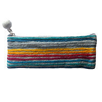 Lamali Felt Handmade Pouches, Light Grey - Long