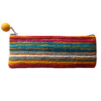 Lamali Felt Handmade Pouches, Mustard - Long