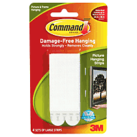 3M Command Picture Hanging Strips Large White 4 Sets