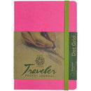 Pentalic Traveler Journal 6x4 Dot Grid Bright Pink 160pg 74lb - Nevada Fine Arts