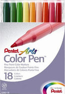 Pentel Arts Color Pen Set Assorted Colors 18pc - Nevada Fine Arts