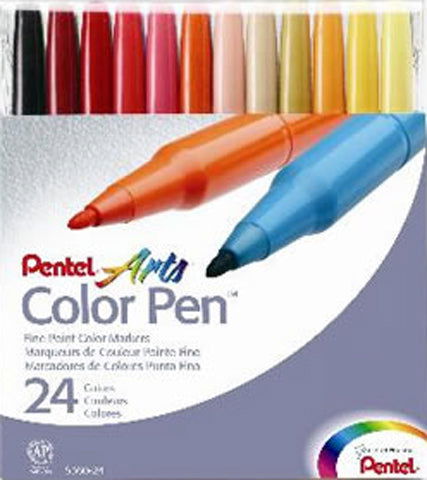 Pentel Arts Color Pen Set Assorted Colors 24pc - Nevada Fine Arts