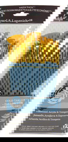 ROYAL 12 BRUSH GOLD TKTLN ROUND S/H VALUE PACK - Nevada Fine Arts