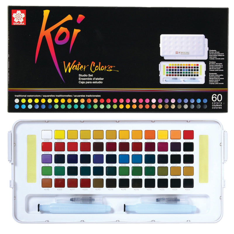 Sakura Koi Water Colors Studio Set Assorted Colors 60pc - Nevada Fine Arts