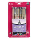 Sakura Pigma Brush Pens Set Assorted 6pk - Nevada Fine Arts