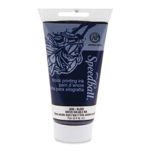 Speedball Black Water-Soluble Block Printing Ink  2.5oz Tube - Nevada Fine Arts