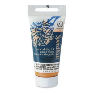 Speedball Dark Yellow Water-Soluble Block Printing Ink 1.25oz Tube - Nevada Fine Arts
