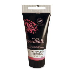 Speedball Fluorescent Hot Pink Water-Soluble Block Printing Ink 1.25oz Tube - Nevada Fine Arts
