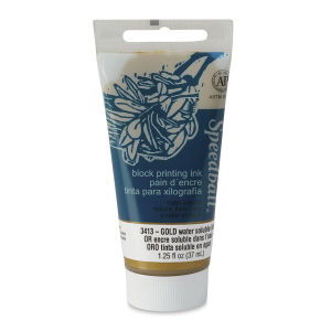Speedball Gold Water-Soluble Block Printing Ink 1.25oz Tube - Nevada Fine Arts