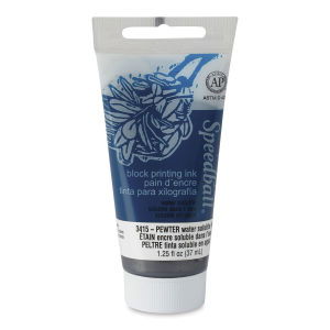 Speedball Pewter Water-Soluble Block Printing Ink 1.25oz Tube - Nevada Fine Arts