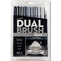 Tombow Dual Brush Pen Set Grayscale 10pk - Nevada Fine Arts