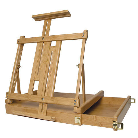Art Alternatives Ravenna Sketch Box Table Easel Bamboo 16”x14”x5” open