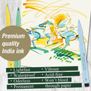 Faber-Castell PITT Artist Pens Set Brush Pastel Assorted Colors product highlights sheet