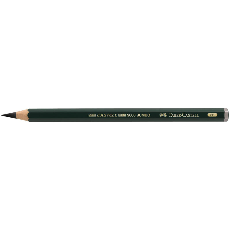 Faber-Castell Castell 9000 Jumbo Graphite Pencil 8B closeup two