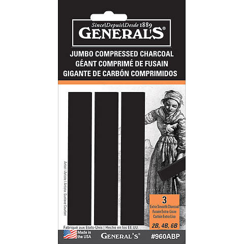 General Jumbo Compressed Charcoal Sets