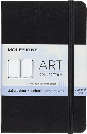 Moleskine Watercolor Notebook Large 5"X8.25" Portrait 72 page Black