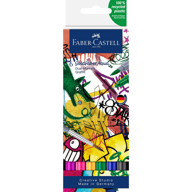 Faber Castell Goldfaber Aqua Dual Markers 6 Color Graffiti Set