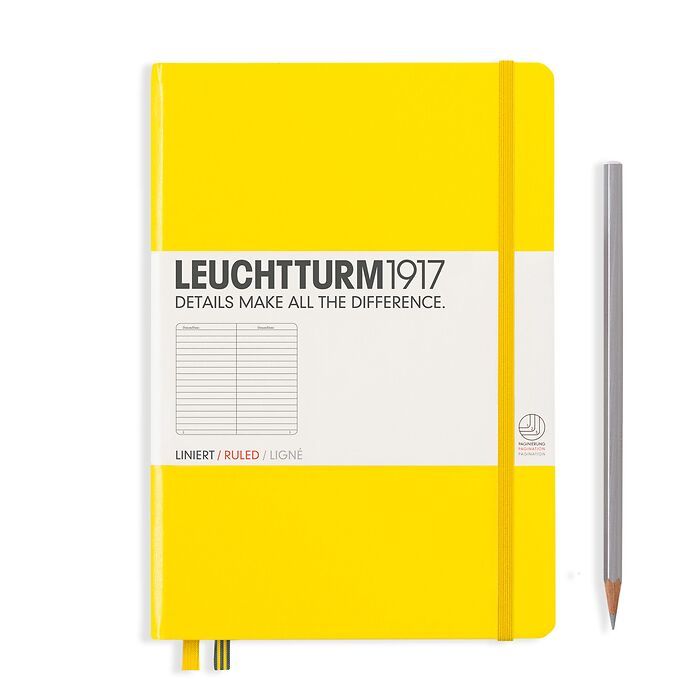 Leuchtturm1917 Notebook Medium (A5) Hardcover, 249 numbered pages, Ruled, Lemon