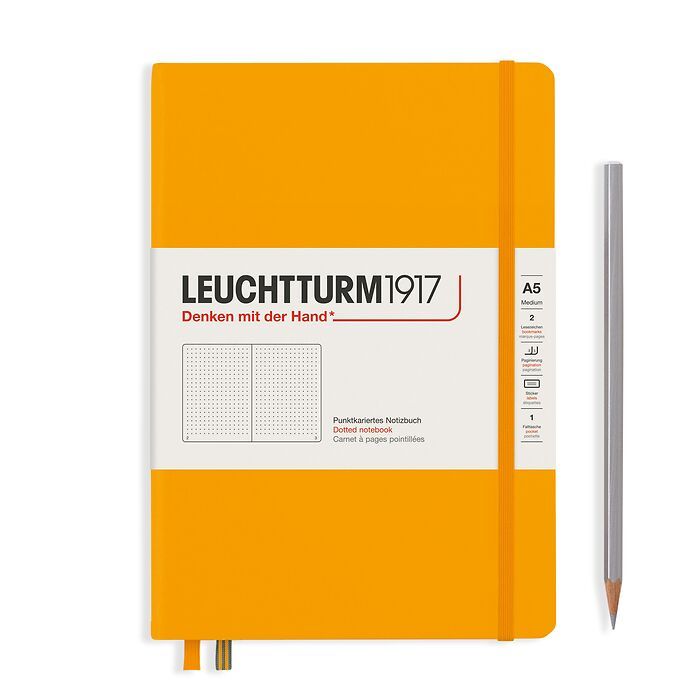 Leuchtturm1917 Notebook Medium (A5) Hardcover, 251 numbered pages, dotted, Rising Sun