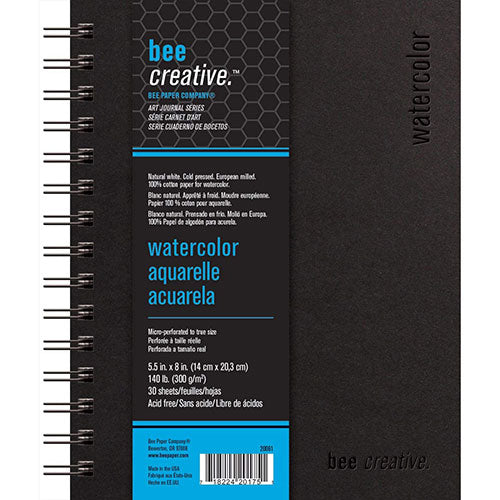 Bee Creative Watercolor Art Journal 5.5"x8" 30sh 140lb