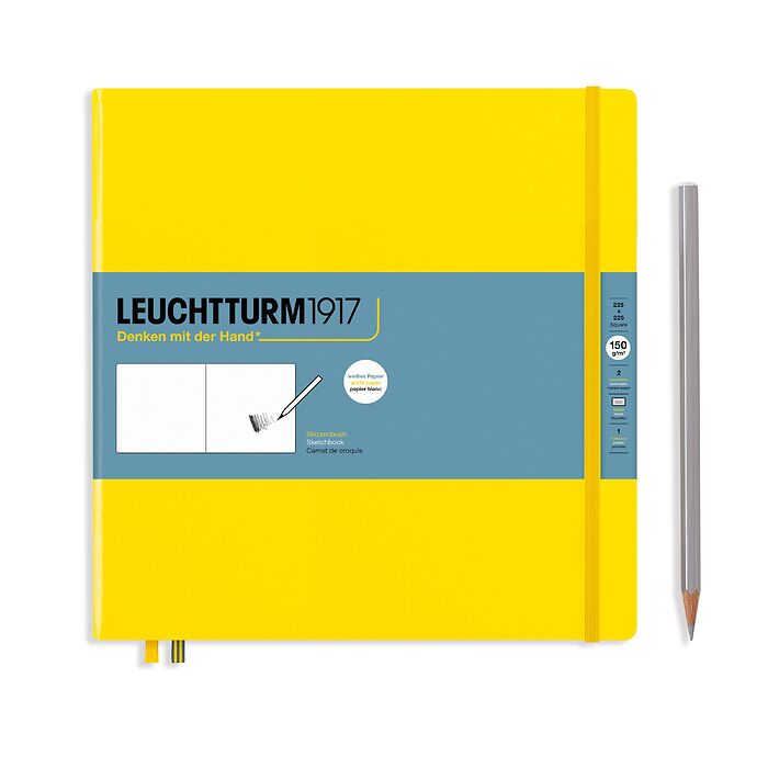 Leuchtturm1917 Sketchbook Square (225 x 225 mm), Hardcover, 112 pages (150 g/sqm), plain, Lemon