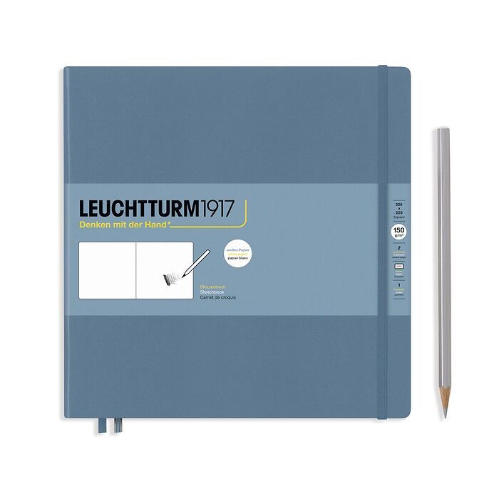 Leuchtturm1917 Sketchbook Square (225 x 225 mm), Hardcover, 112 pages (150 g/sqm), plain, Stone Blue