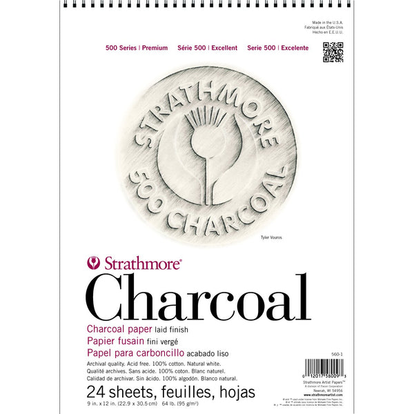 Strathmore Charcoal Paper Pad White 12X18-24 Sheets