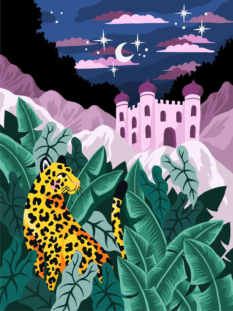 Winnie's Picks Paint By Numbers for Adults- Leopard and its Enchanted Castle